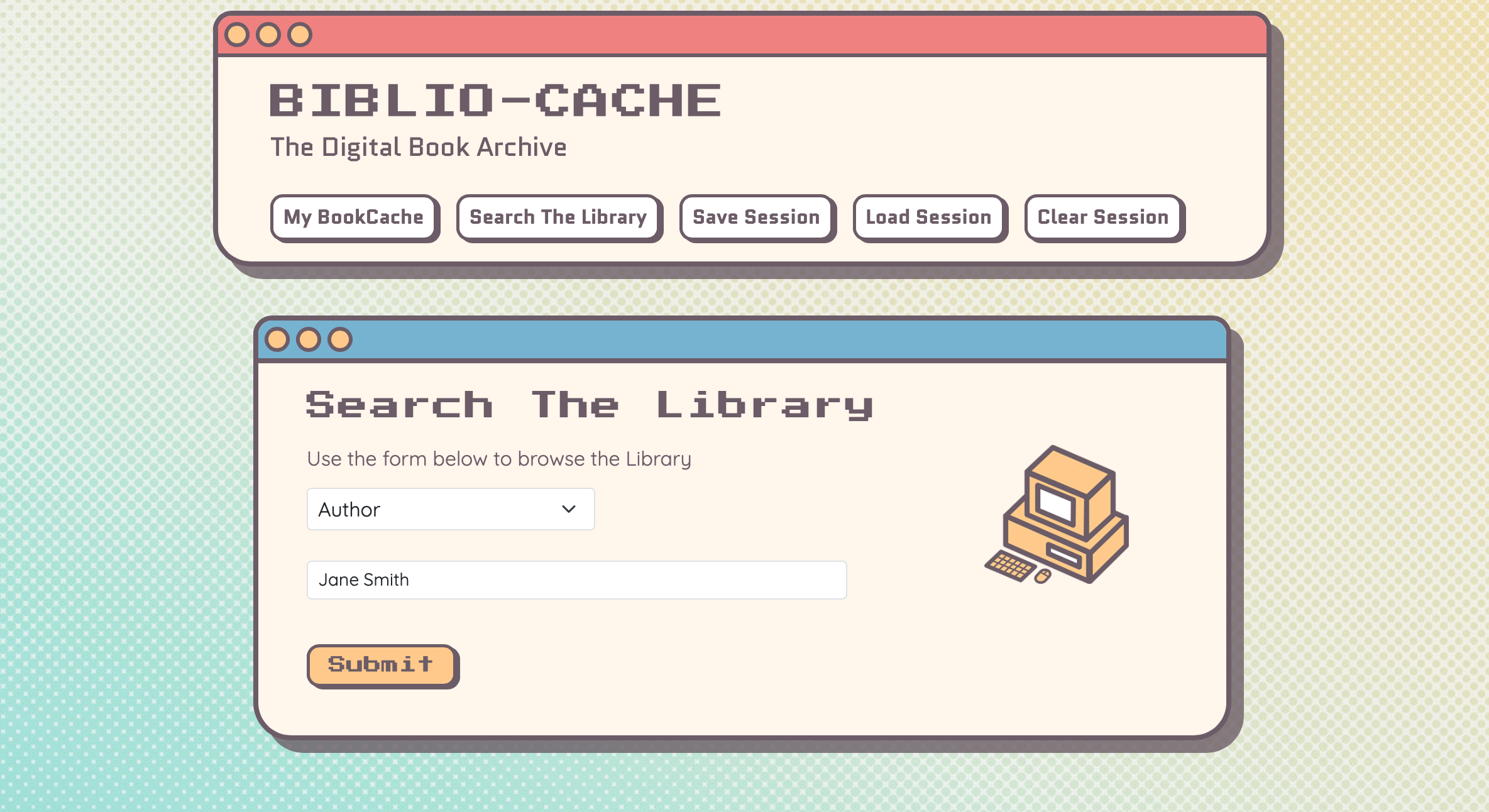 Screenshot of BiblioCache app