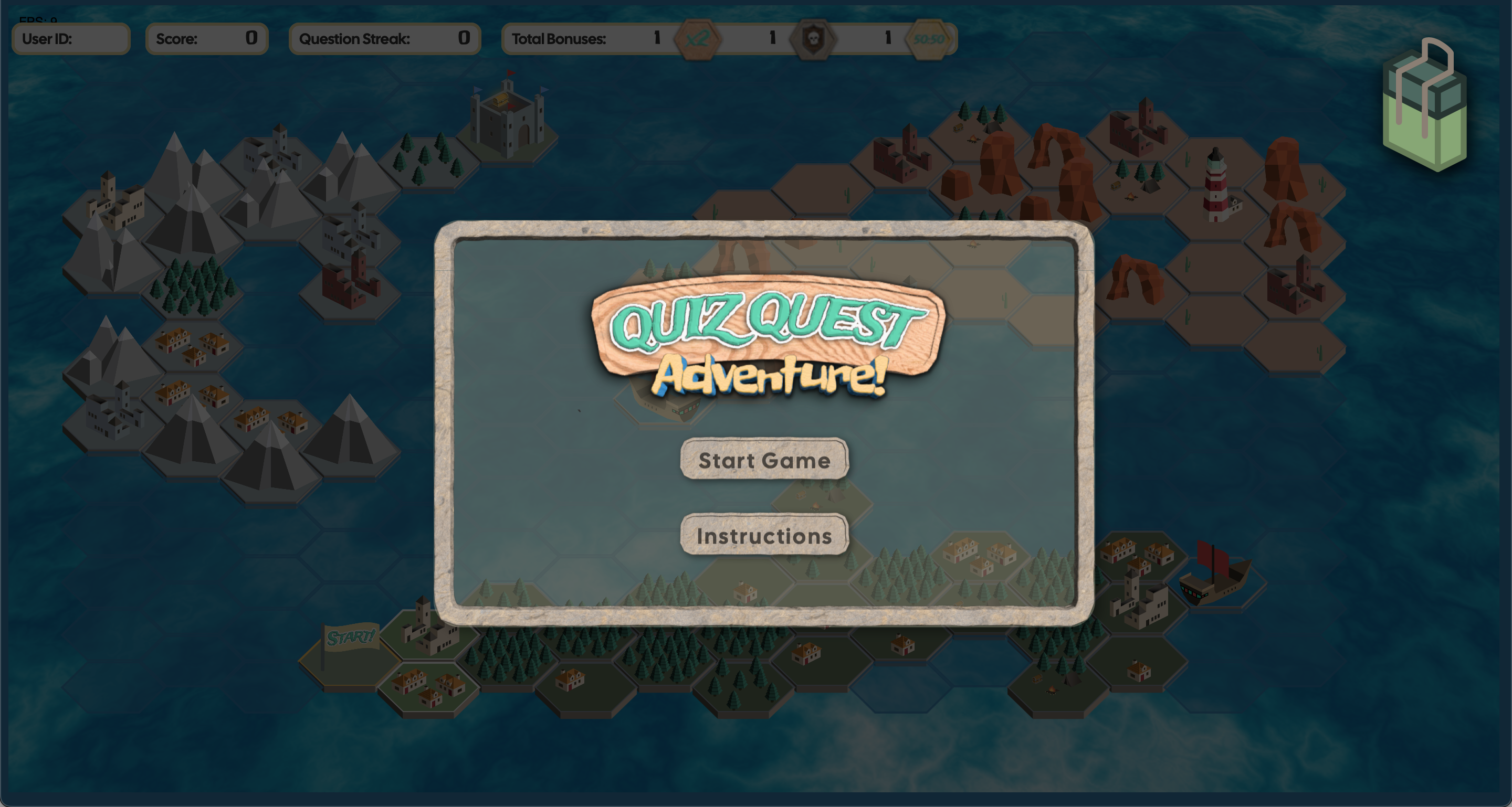 Screenshot of QuizQuest app